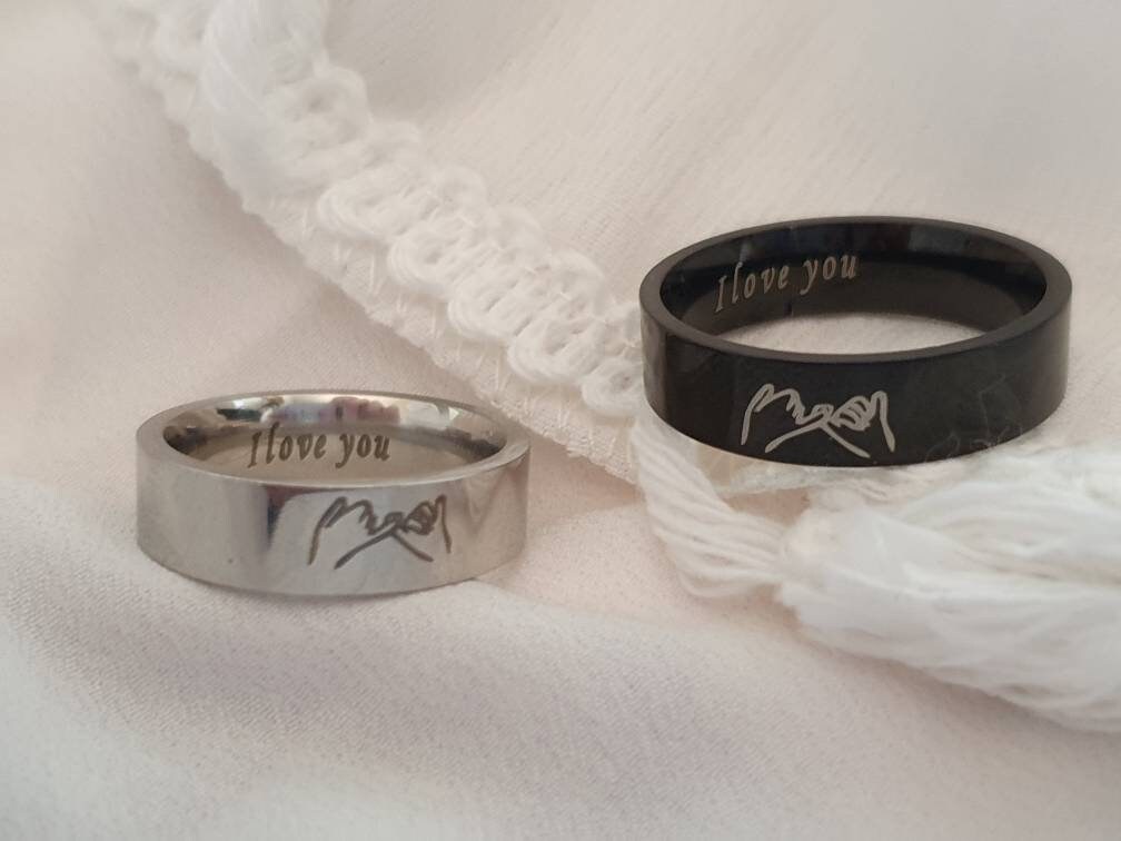 Pinky Swear Matching Rings Promise Rings Set Stainless Steel Etsy UK