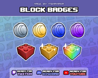 Building Blocks Badges for Twitch / Youtube / Discord
