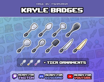 Kitchen Tools Badges for Twitch / Youtube / Discord