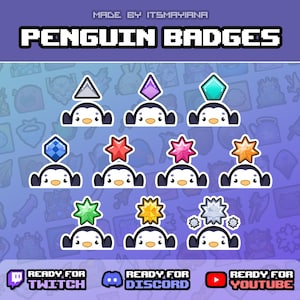 Penguin Badges for Twitch / Youtube / Discord