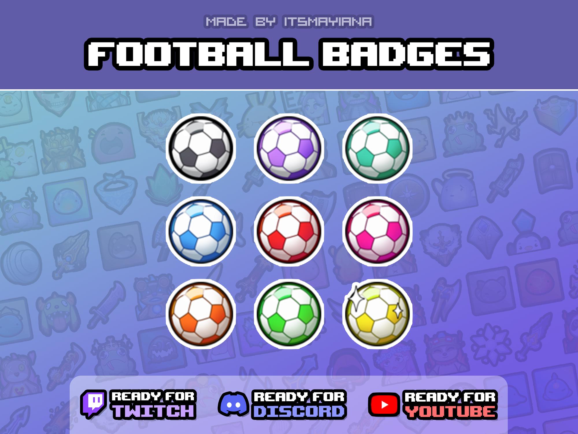 Football Soccer Badges for Twitch / Youtube / Discord