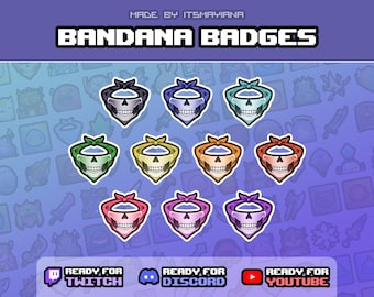 Skull Bandana Badges for Twitch / Youtube / Discord