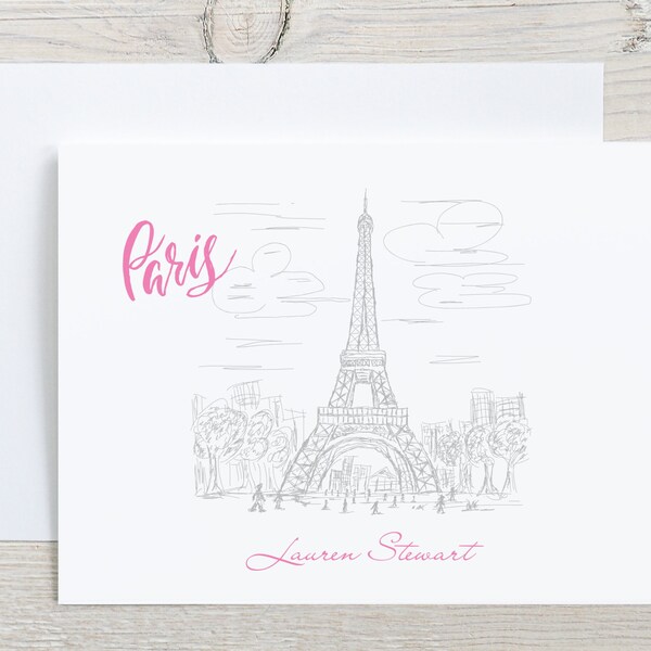Paris Note Cards Etsy