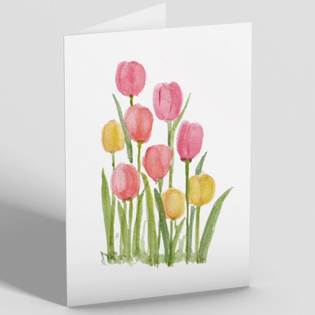 Tulips Note Tulips Personalized Note Cards, Custom Watercolor Spring Floral Cards ...