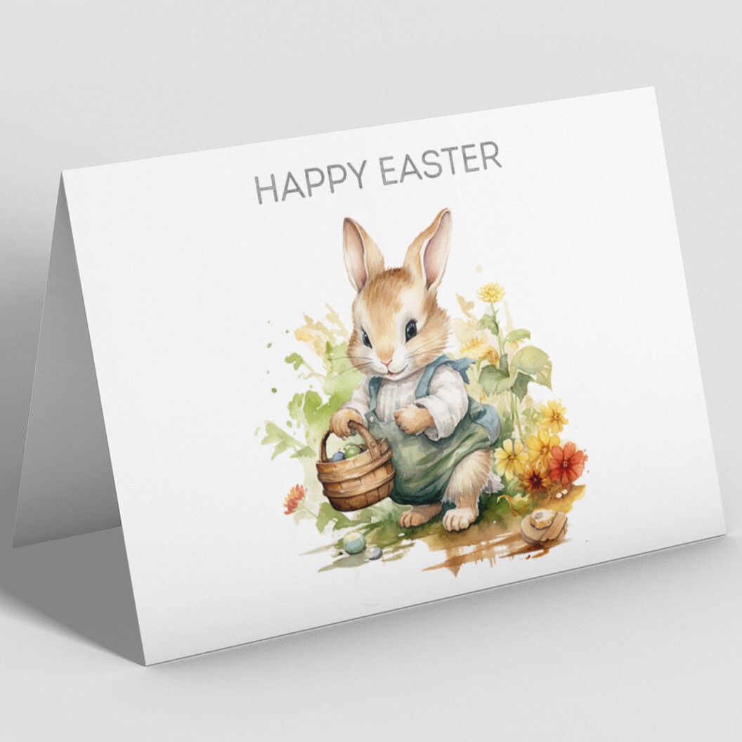 Peter Rabbit Greeting Cards Sets, Watercolor Happy Easter Note Cards