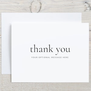 Custom Thank You Cards, Blank Thank You Notes, Minimalist Note Card Stationery