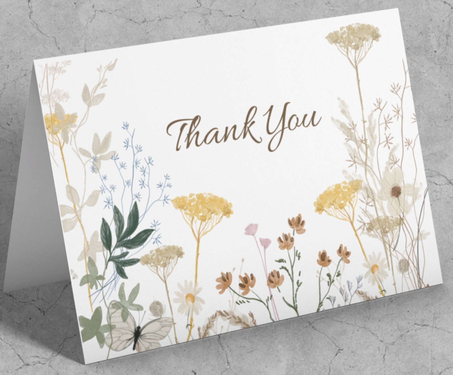 Personalized Thank You Note Cards Sets, Wildflowers Thank You