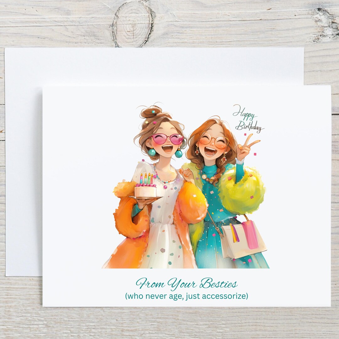 Funny Birthday Card for Best Friend, Bestie Happy Birthday Card, Sassy ...
