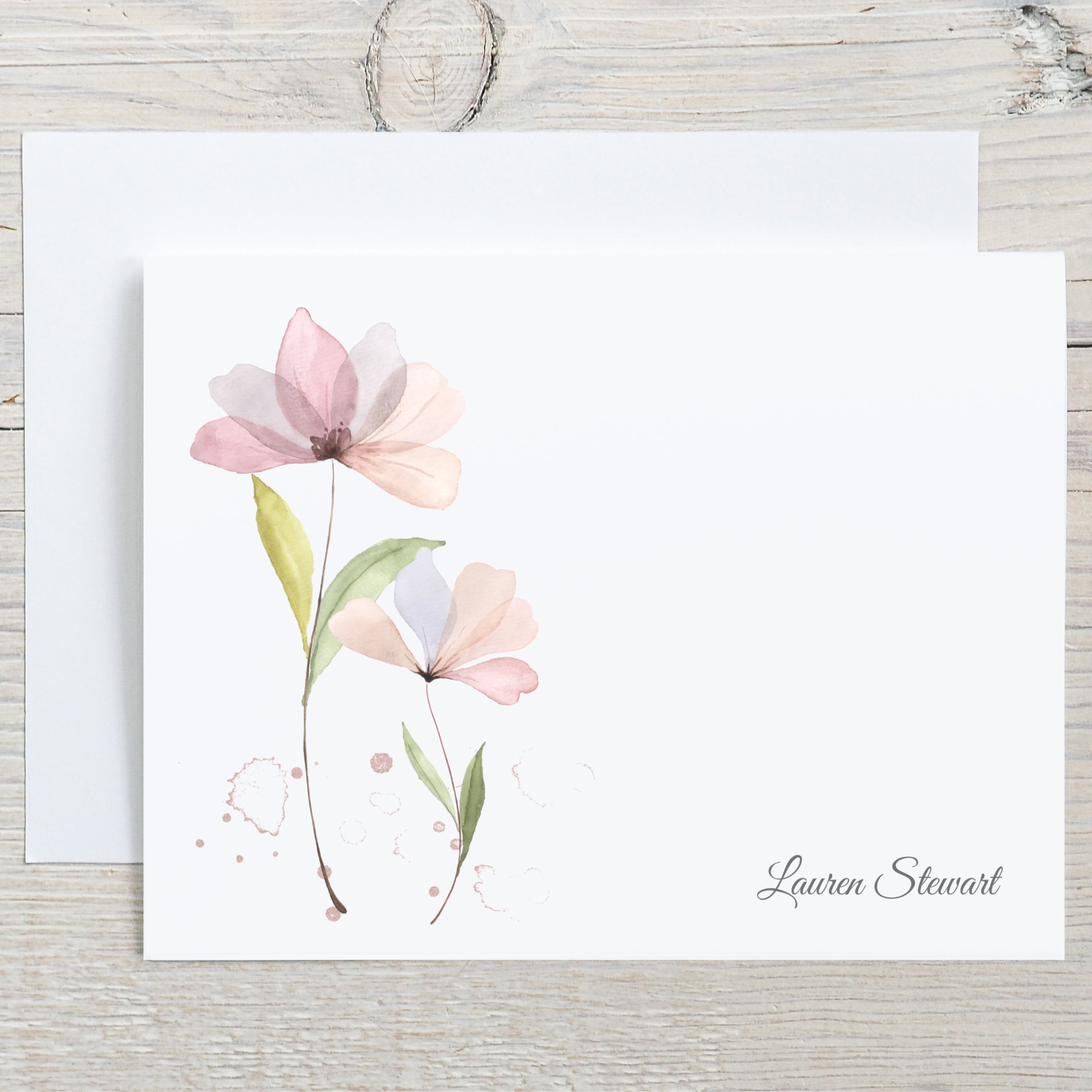 Personalized Stationary Gift, Custom Stationery Set for Women, Note Card  With Envelope, Personalize Stationary for Her, Floral Notecards 