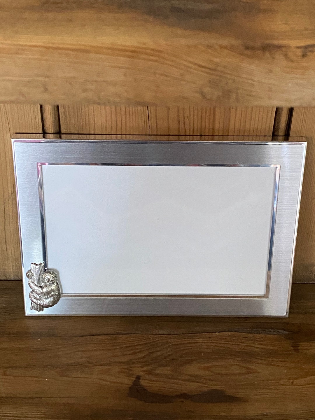 Sloth Enblum Pewter Sloth Emblem Picture Frame - Silver Brushed Chrome - Etsy