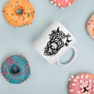Xícara de café Highland Cow, Highland Coos, caneca de café, inauguração de casa, café, personalizado, presente, para ela, para ele, aniversário