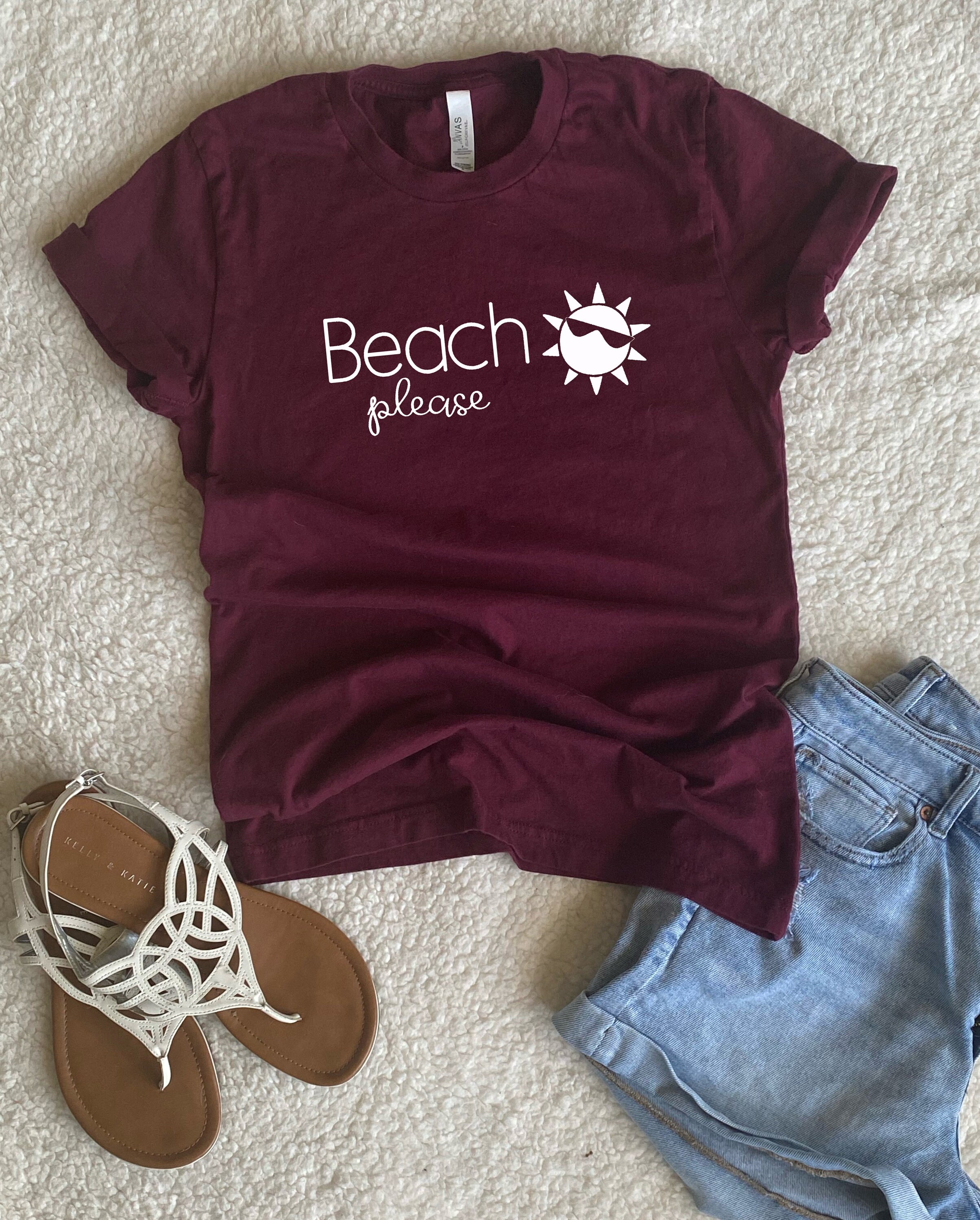 Beach Please Camiseta Camiseta de playa Camiseta linda Etsy