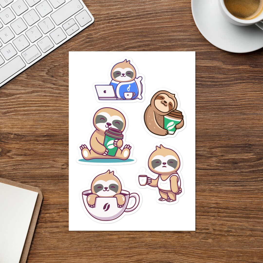 Sloth Sticker Sheet, Custom Stickers, Cute Gift Idea, for Her, for Him ...