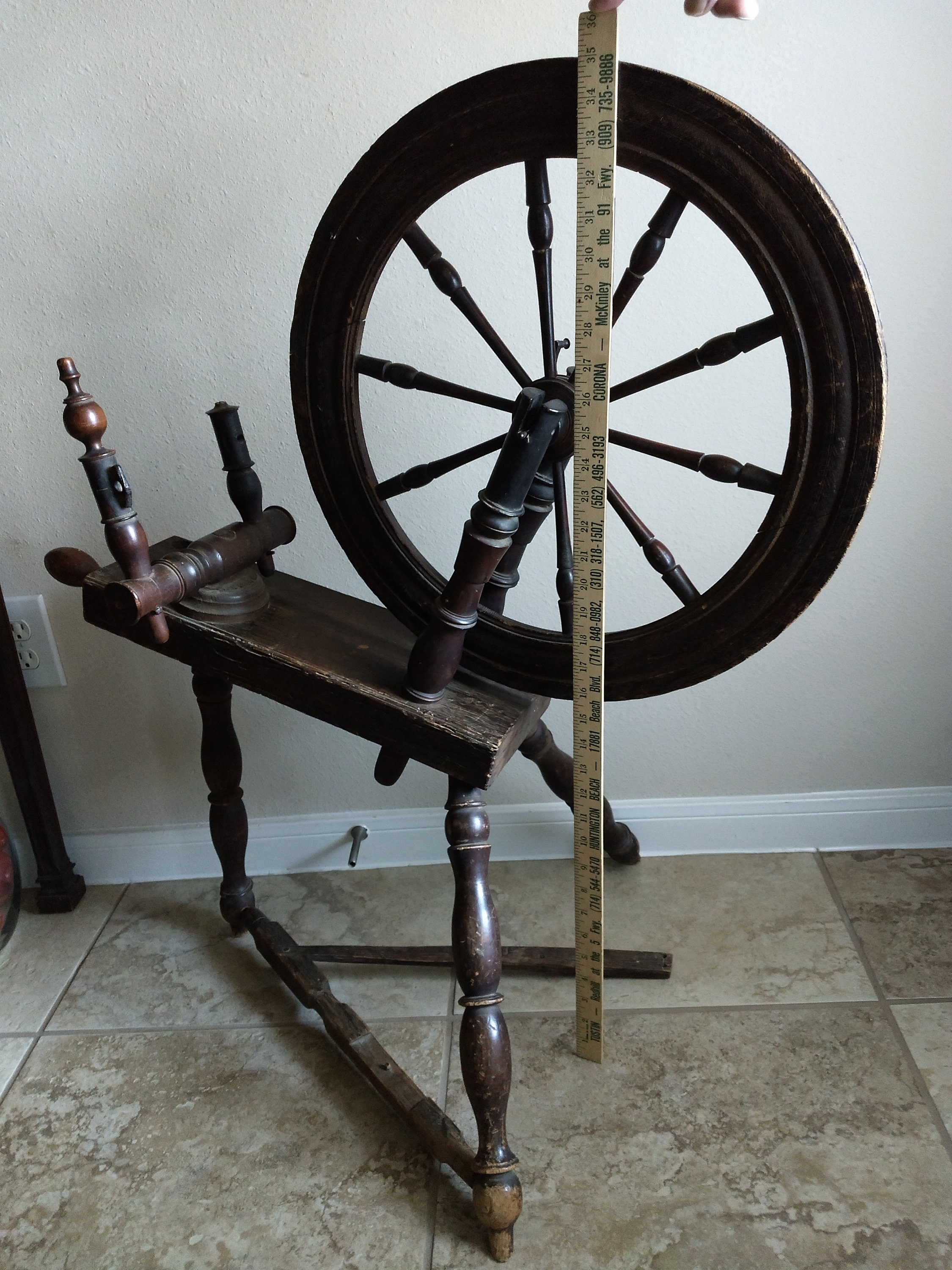 Antique Flax Spinning Wheel plus Additional Equipment Etsy