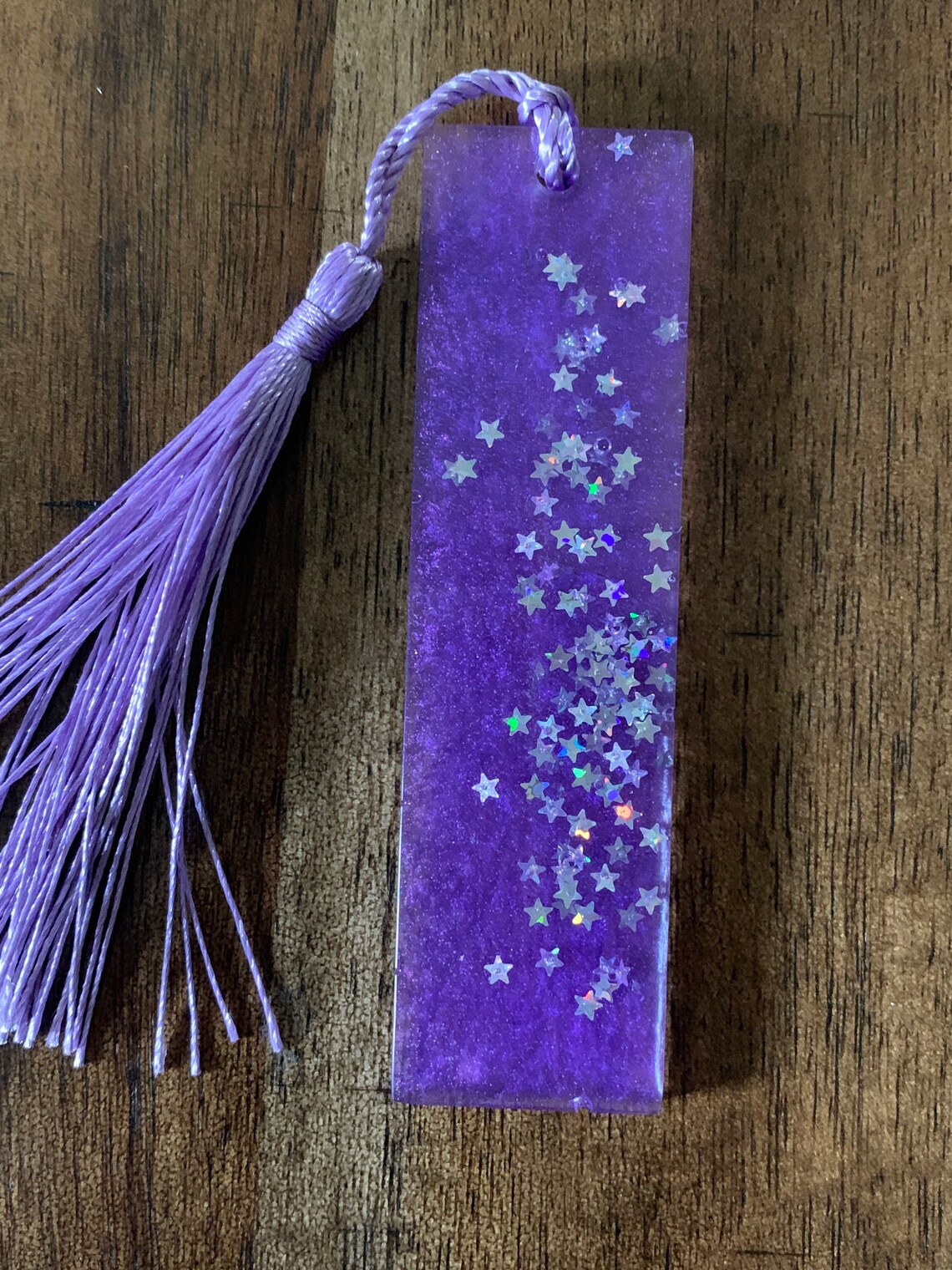 Purple Holographic Star Resin Bookmark Etsy