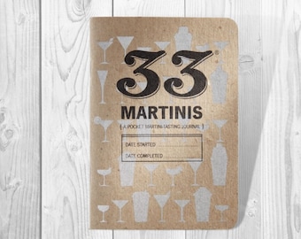 Para todos los amantes del martini, ¡este práctico diario es la manera perfecta de documentar sus favoritos! / Martini / Cócteles / regalo de cumpleaños /