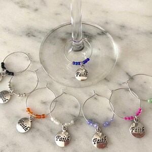 Set 8 Decorative Wine Glass identifiers | Faith charms | Glass Markers | Gift | Party Favours | Christmas | Stocking Stuffer |Hostess| Pet
