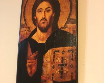 Pantocrator Icon, Jesus Christ icon, Jesus Christ on the throne icon, Jesus Christ in Majesty icon, Christ Enthroned icon