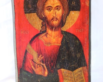 Pantocrator Icon, Jesus Christ on the throne icon, Jesus Christ in Majesty icon, Christ Enthroned icon, Wall display, easel display