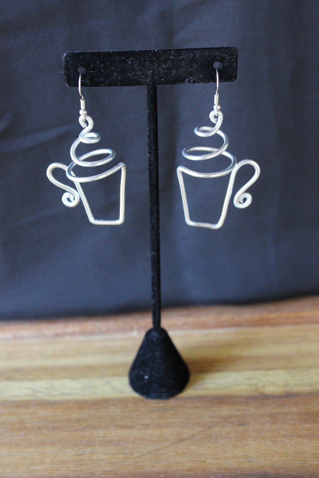 Handmade Three Dimensional Wire Art Earrings Inspired by Engineering