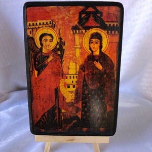 Annunciation icon, St. Mary icon, Virgin Mary icon, Coptic Art, Coptic icons, wall display, easel display