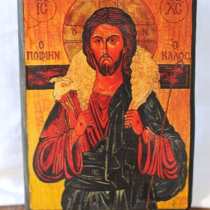 The good Shepherd icon, can be on easel or can be on wall