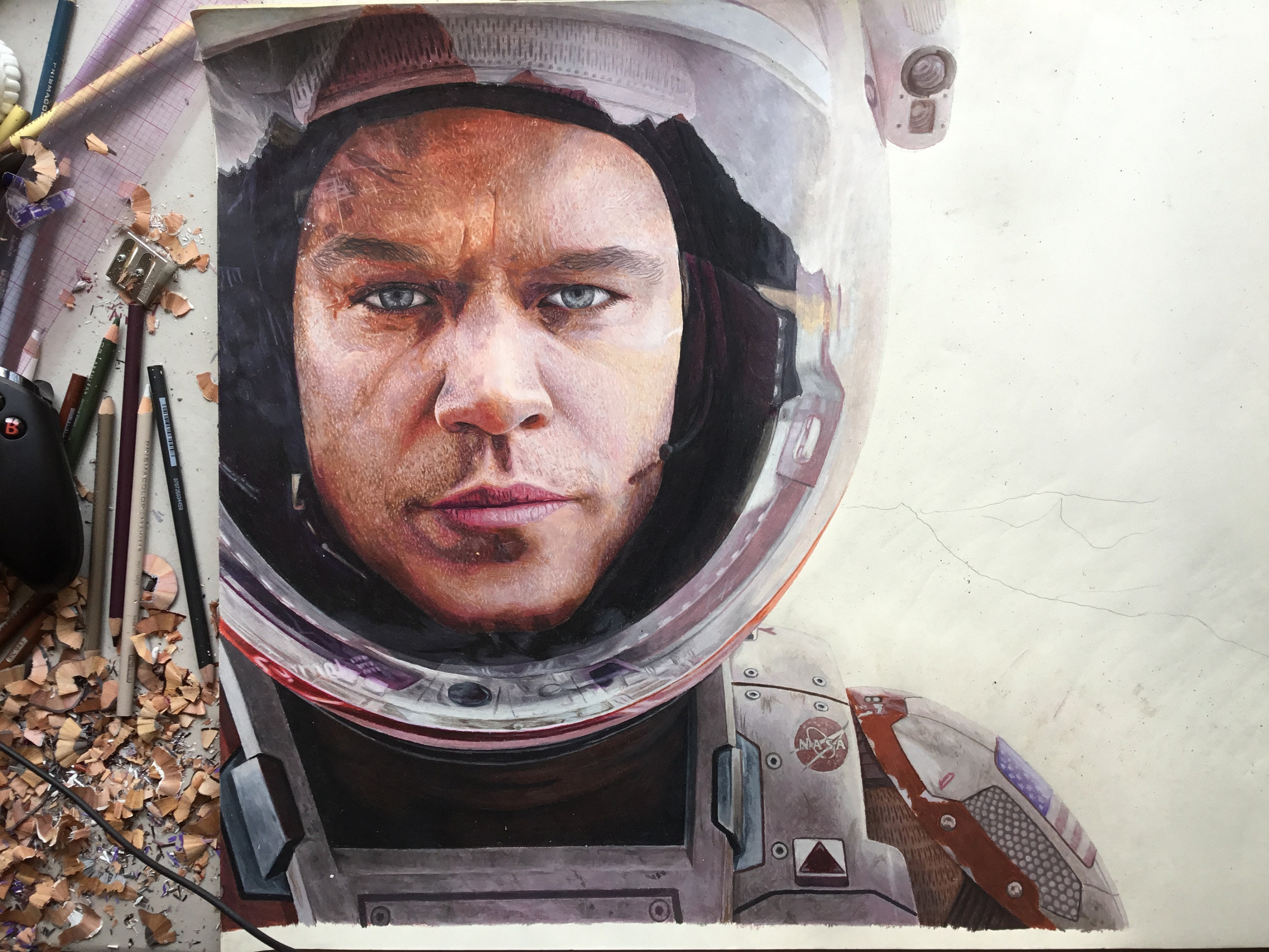 The Martian Drawing Print Etsy