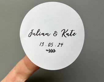 Personalised Names Wedding Stickers, Custom Wedding Favour Labels, Personalised Wedding Stationery, Save The Dates, Thankyou Stickers.