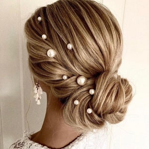 Pearl hair pin accessory for wedding party hair Pearl image 5