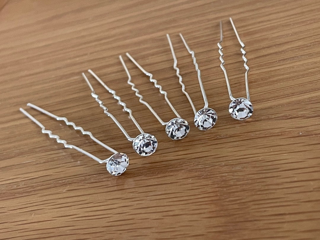 Diamanté Hair Pin Accessory for Wedding Occasion Silver Colour Diamante