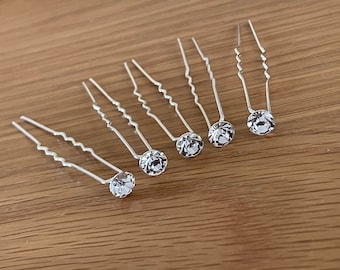 Diamanté hair pin accessory for wedding - occasion - Silver colour - Diamante and pearl hair pins