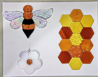Pre-Cut Stained Glass Suncatcher Kits - Honey Bee Mobile