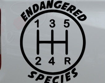 Funny JDM Endangered Species Stick Shift Manual Transmission Die Cut Vinyl Decal Sticker For Car Truck Motorcycle Window Bumper Wall  Decor