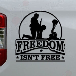 Freedom Isn&#39;t Free US Soldier Military War Die Cut Vinyl Decal Sticker For Car Truck Motorcycle Window Bumper Wall Home Office Decor
