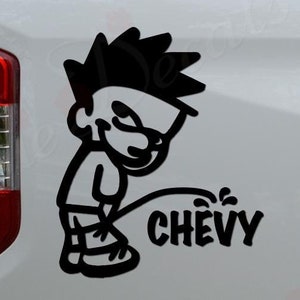 Punk Kid Piss Pee On Chevy Die Cut Vinyl Decal Sticker For Car Truck Motorcycle Window Bumper Wall Home Office Decor
