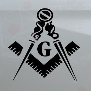 Freemasonry Ruler Compass Masonic Symbol #02 Die Cut Vinyl Decal Sticker For Car Truck Motorcycle Window Bumper Wall Home Office Decor