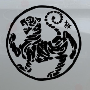 Shotokan Tiger Japanese  Karate Martial Arts Die Cut Vinyl Decal Sticker For Car Truck Motorcycle Window Bumper Wall Home Office Decor