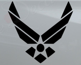 INDIGOS UG Adesivo per Auto - JDM - Die Cut - US Air Force Dad Wings Logo Window or Bumper Sticker - Nero - 84 mm x 130 mm