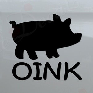 Oink Cute Pig Piglet Farm Ranch Farmer Die Cut Vinyl Decal Sticker For Car Truck Motorcycle Window Bumper Wall Home Decor