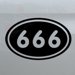 Satanic Symbol 666 Devil Oval Hell Satan Die Cut Vinyl Decal Sticker For Car Truck Motorcycle Window Bumper Wall Home Decor