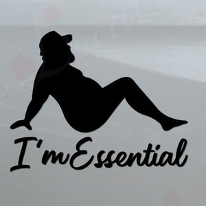 Funny I&#39;m Essential Fat Trucker Guy Driver Trucking Big Rig Wheeler Die Cut Vinyl Decal Sticker For Car Truck Motorcycle Window Bumper Wall