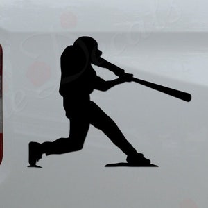 Baseball Player Batter Hitter Bat Swing Die Cut Vinyl Decal Sticker For Car Truck Motorcycle Window Bumper Wall Home Decor