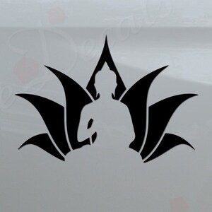 Sitting Buddha Lotus Flower Buddhism Religion Die Cut Vinyl Decal Sticker For Car Truck Motorcycle Window Bumper Wall Home Decor
