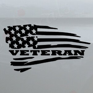 Distressed American Flag Veteran Soldier Memorial Military #01 Die Cut Vinyl Decal Sticker For Car Truck Motorcycle Window Bumper Wall Decor