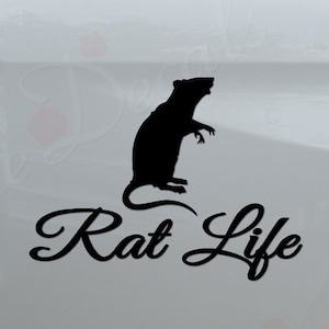 Rat Life JDM Japanese Motorsports Racing Die Cut Vinyl Decal Sticker For Car Truck Motorcycle Window Bumper Wall Home Decor