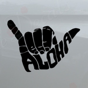 Shaka Hang Loose Hand Sign Aloha Hello Hawaii Hawaiian Die Cut Vinyl Decal Sticker For Car Truck Motorcycle Window Bumper Wall Home Decor