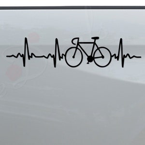 Bicycle Bicycling Bicyclist Cyclist Heatbeat Lifeline Die Cut Vinyl Decal Sticker For Car Truck Motorcycle Window Bumper Wall Home Decor