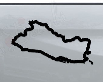 El Salvador Country Map Outline Die Cut Vinyl Decal Sticker For Car Truck Motorcycle Window Bumper Wall Home Office Decor