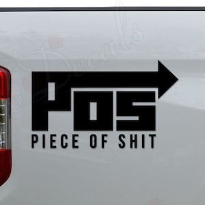 POS Piece Of Shit JDM Japanese Die Cut Vinyl Decal Sticker For Car Truck Motorcycle Window Bumper Wall Home Office Decor