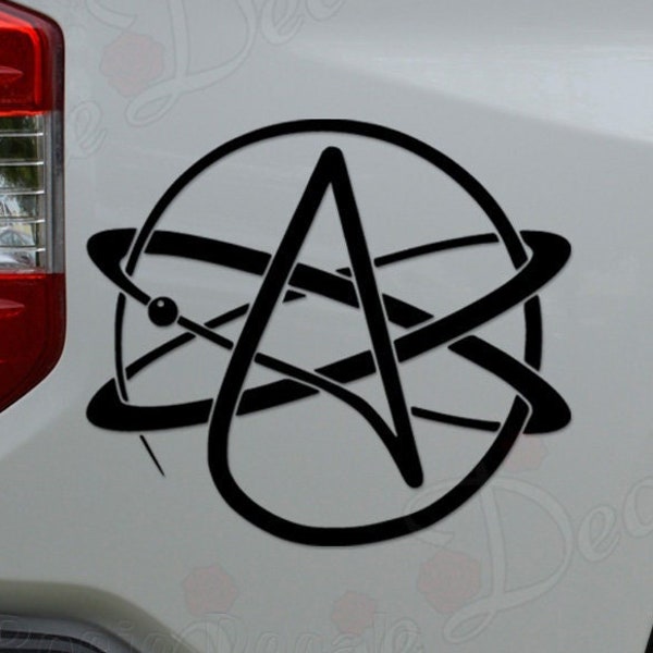 Atheist Atheism Symbol Agnostic Non Believer Die Cut Vinyl Decal Sticker For Car Truck Motorcycle Window Bumper Wall Home Office Decor